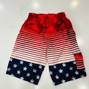 Patriotic Kids Swim Trunks - Red, White, and Blue